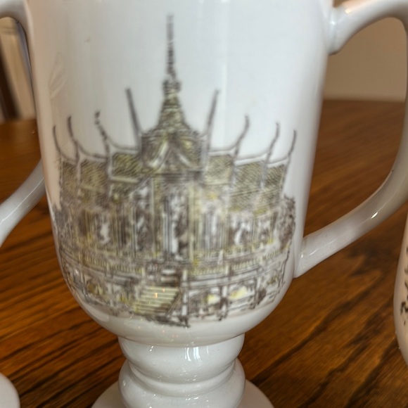 Kayson White Architectural Design Pedestal 5 Mugs Set vintage 1960’s - Picture 4 of 9